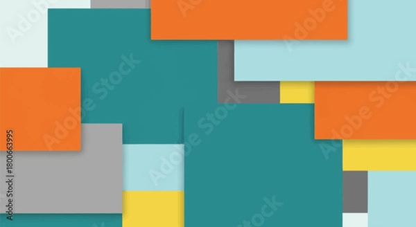 Fototapeta Colorful layered shapes create a modern abstract background design with texture and depth