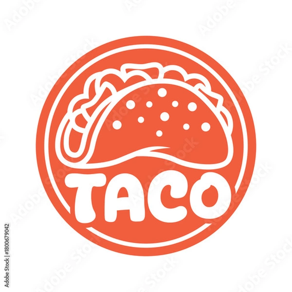 Obraz Simple Mexican Taco Thick Outline Logo Vector Design.eps