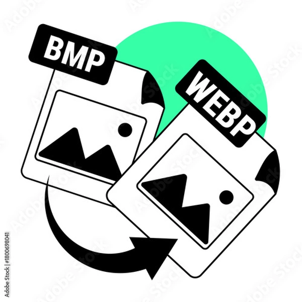 Fototapeta bmp to webp illustration for ui design and web design