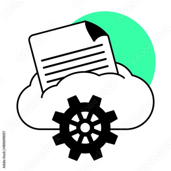 Fototapeta cloud processing illustration for ui design and web design