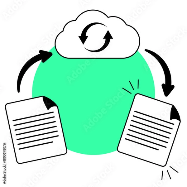 Fototapeta cloud processing illustration for ui design and web design