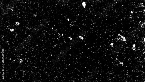 Fototapeta 静電気で張り付いたり、降り積もったりした埃の画像素材　背景・テクスチャー・オーバーレイ　8K UHDサイズ　白（一部グレー）／黒背景