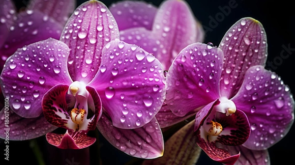 Obraz purple orchid on a black background