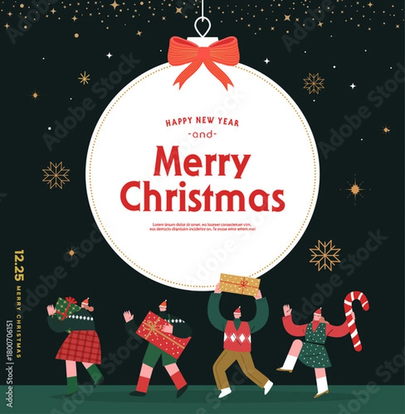 Obraz Christmas illustration. Web-Banner. POP-UP
