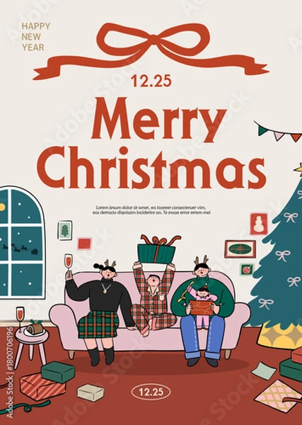Obraz Christmas illustration. Web-Banner. POP-UP

