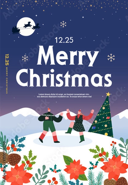 Obraz Christmas illustration. Web-Banner. POP-UP
