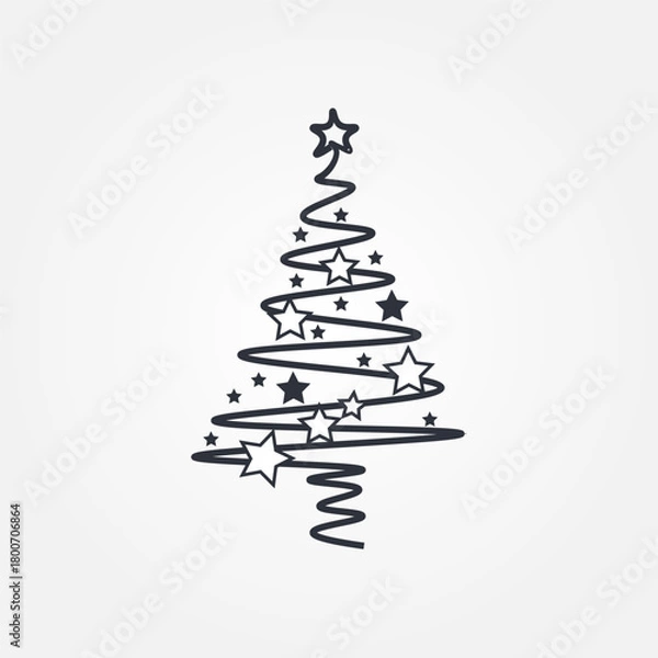 Fototapeta christmas tree icon symbol illustration vector eps10 logo template design pattern seamless bright minimal design flat design realistic style simple design modern design