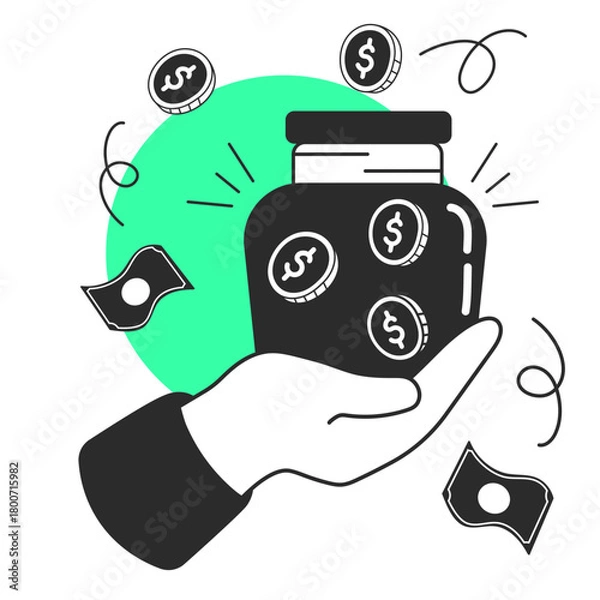 Fototapeta smart saving  illustration for UI design and WEB design