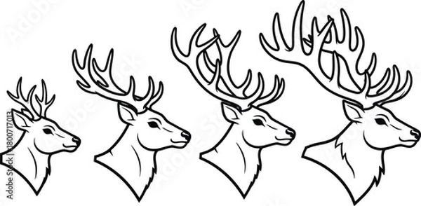 Obraz deer head silhouette