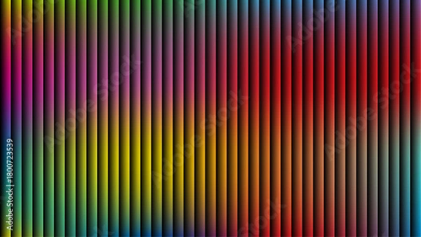 Fototapeta Vertical gradient stripes in rainbow colors with subtle shadows abstract background vector