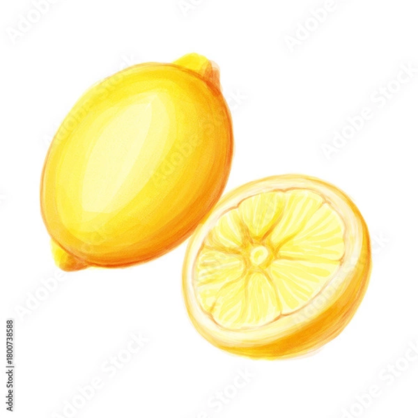 Obraz lemon slice isolated on white