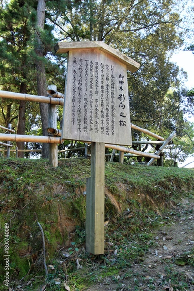 Obraz 奈良公園「影向之松」の案内板