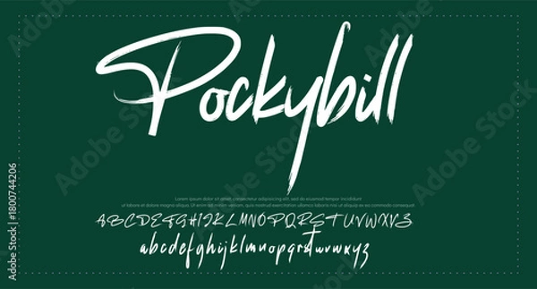 Obraz Hand drawn vector alphabet. Modern monoline signature script font. Elegant Signature Font. Best Alphabet Beautiful Calligraphy Signature Font lettering handwritten