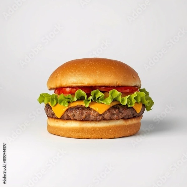 Obraz hamburger on white background