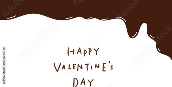 Obraz とろけるチョコレートのフレームとバレンタインの文字
