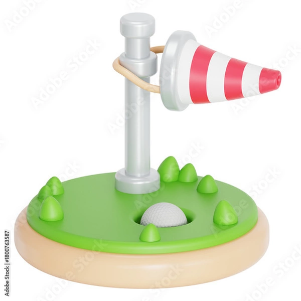 Fototapeta Wind socket 3D illustration