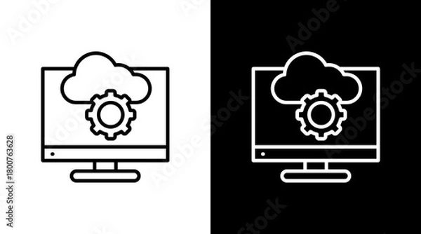 Fototapeta Open Api White Icon Set Design