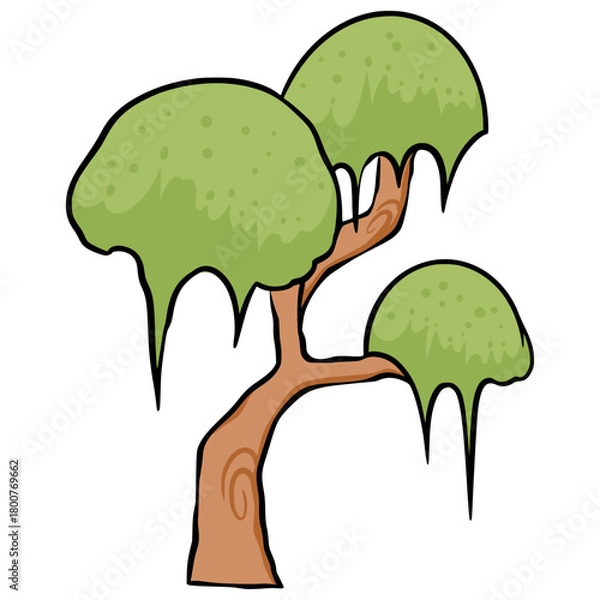 Obraz Tree cartoon illustration element decoration