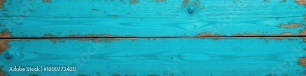 Obraz Distressed blue-turquoise wood grain, weathered texture, texture, rustic