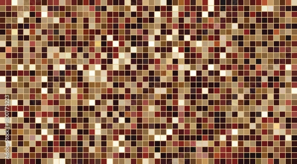 Fototapeta Rich dark brown and maroon square tile mosaic grid pattern background