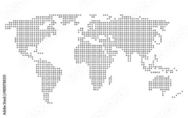 Fototapeta Dotted World Map. Global Geography Vector. Halftone