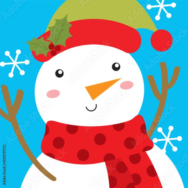 Obraz snowman greeting card design