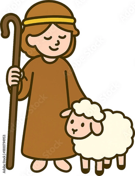 Obraz Shepherd and Sheep