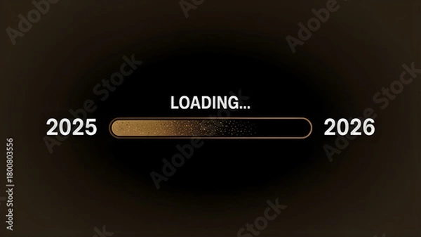 Obraz Anticipating the dawn of a new era, a sleek digital loading bar signifies the ongoing progression from 2025, building excitement for the opportunities of 2026