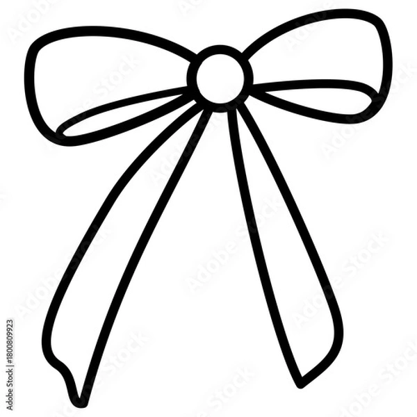 Obraz Cute bow vector illustration on clean white background.