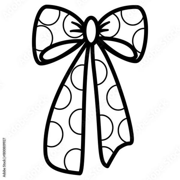 Obraz Cute bow vector illustration on clean white background.