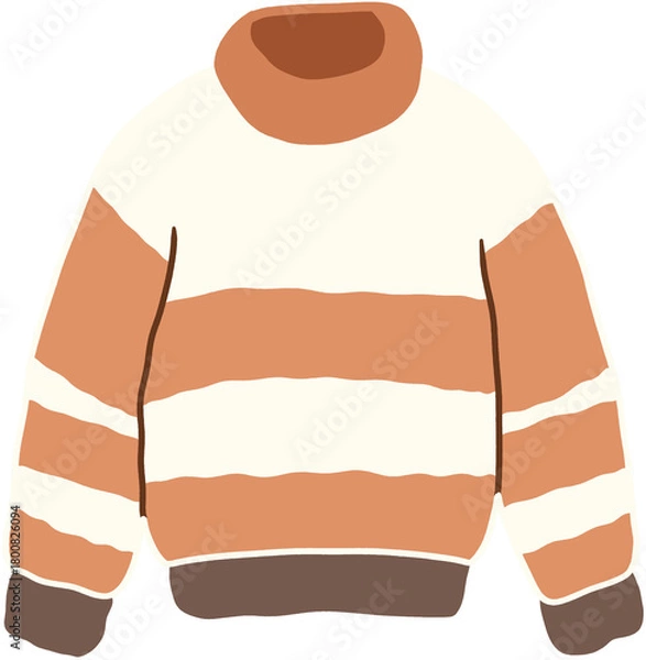 Fototapeta Cozy Warm Striped Turtleneck Sweater Perfect for Autumn and Winter Casual Fashion with Comfortable Fit