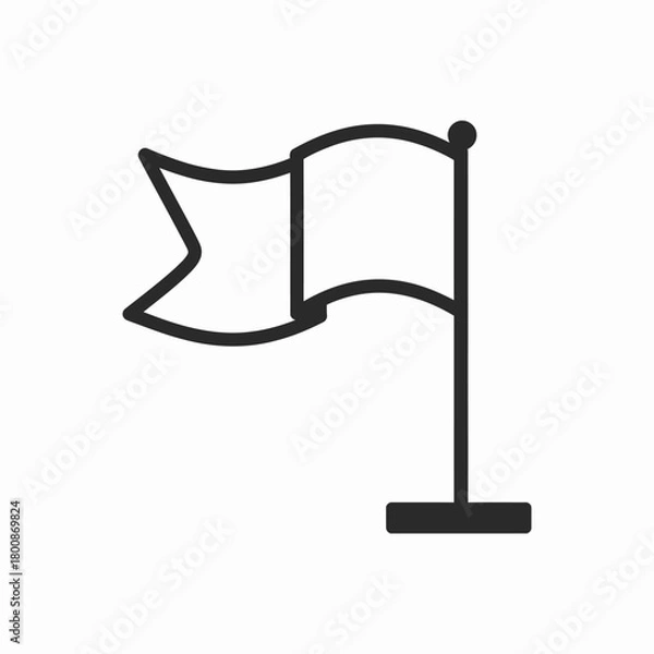 Obraz flag wave icon simple flat vector
