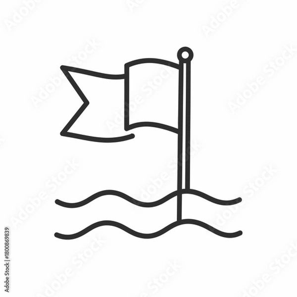 Obraz flag wave icon simple flat vector