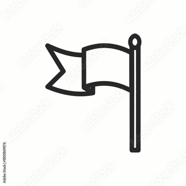 Obraz flag wave icon simple flat vector