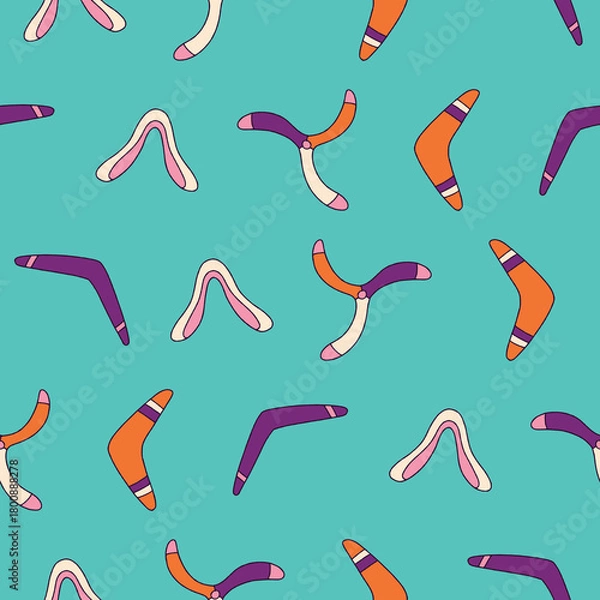 Obraz Vector Boomerang Pattern Illustration Seamless for Wallpaper Background Cover Packaging