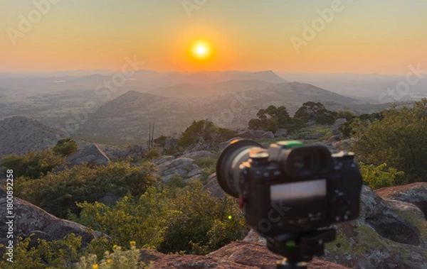 Obraz Camera Capturing Sunset Over Lawton Hills