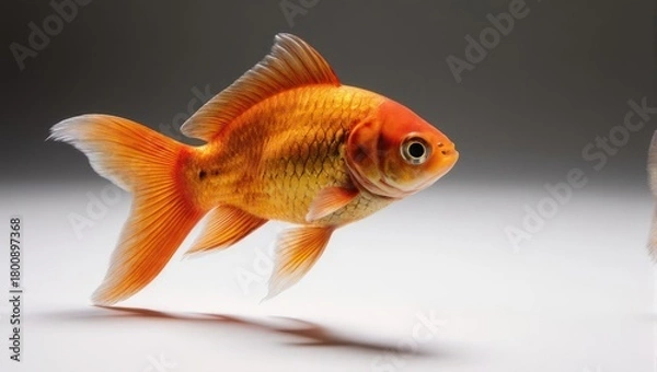 Obraz Vibrant Goldfish Swimming Gracefully in Clear Water.