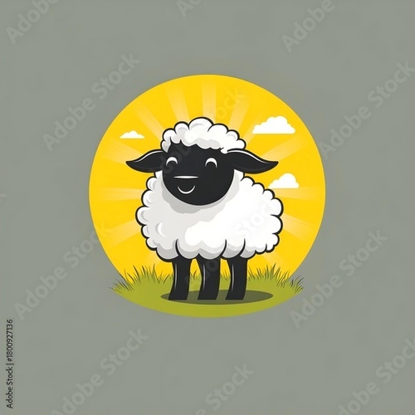 Obraz cartoon sheep logo