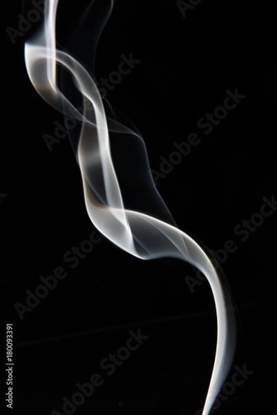 Obraz white smoke pattern on black background