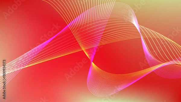 Obraz abstract background vector illustration with wavy lines