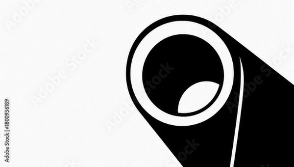 Obraz Minimalist Black and White Abstract Eye Illustration with Long Shadow.