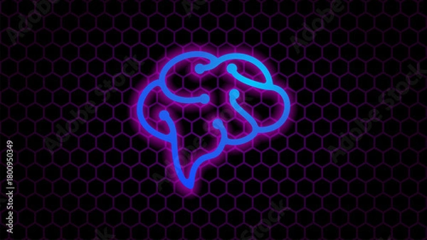 Obraz Digital Human Brain AI hi Tech Background Technology Vector Illustration
