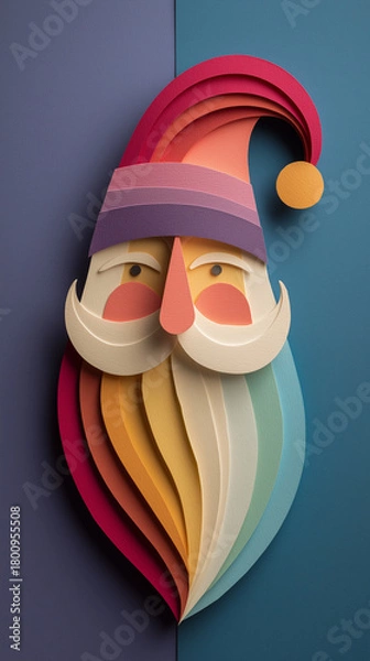 Obraz Santa Claus with rainbow-colored beard vertical