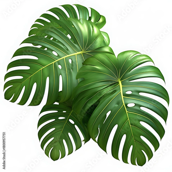 Obraz Lush Tropical Monstera Leaves Seamless Botanical Pattern