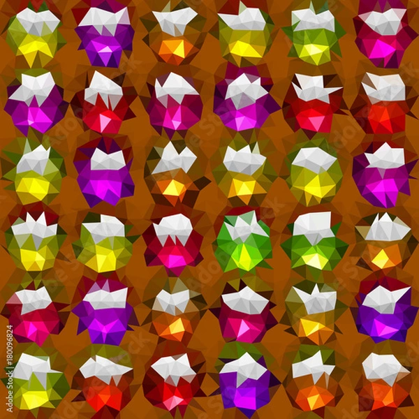 Fototapeta Abstract multicolor low poly vector background - decorative pattern 