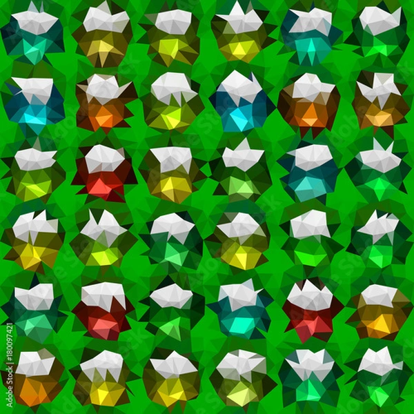 Fototapeta Abstract multicolor low poly vector background - decorative pattern 