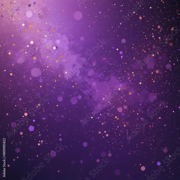 Fototapeta Purple and Violet Premium Background with Gold Sparkle and Grainy Texture