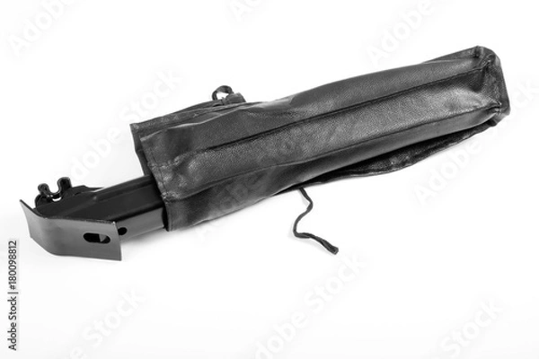 Obraz Black car jack isolated over white background.