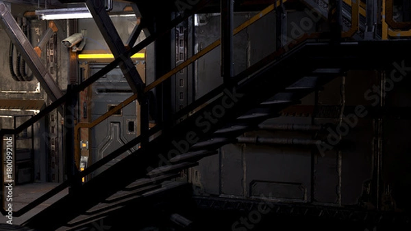 Obraz 闇市_錆びた通路