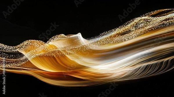 Obraz Abstract design of flowing, light-streaked waves.